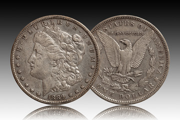 Morgan dollar us silver coin 1889