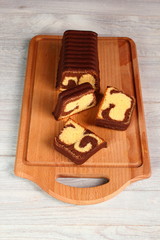 Chocolate Glazed Marble Loaf Cake