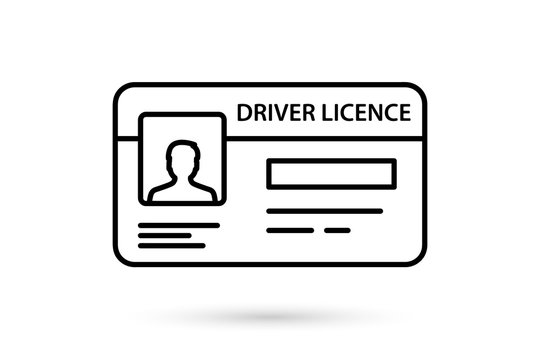 Id card icon. Identification card simple linear vector icon. Driver license. Documents Driver's license identification. Icon for apps and websites