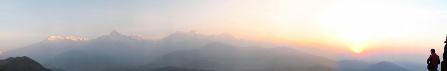 Panorama Gebirge Sonnenaufgang