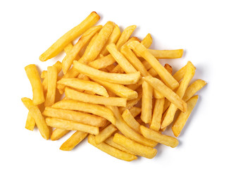 french fries on white background