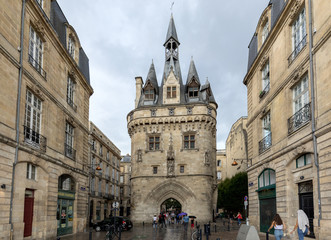 City Gate Cailhau, medieval gate in Bordeaux, Gironde department, France