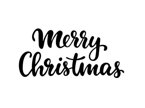 Merry Christmas. Hand drawn creative calligraphy, brush pen lettering. design holiday greeting cards and invitations of Merry Christmas and Happy New Year, banner, poster, logo, seasonal holiday.