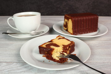 Chocolate Glazed Marble Loaf Cake