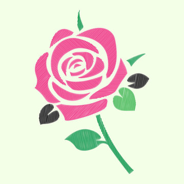 Pink Rose Embroidery Embroidery For Fashion