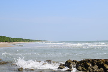 The first grain  beach in Phetchaburi, Thailand
