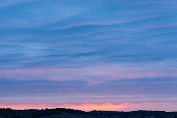 Fototapeta na wymiar cloudy sky before sunrise in the south of France