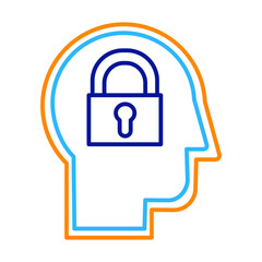 Introvert personality thin line flat vector icon