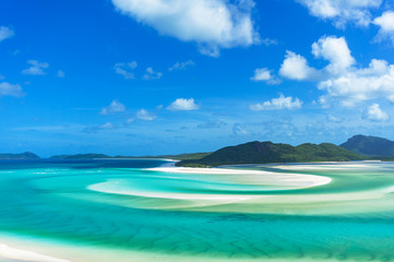 Fototapeta na wymiar Tropical island lagoon summer background. Idyllic vacation landscape with beach