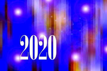 Beautiful New Year greeting card in blue color tone