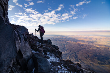 Climbing a volcano in Peru