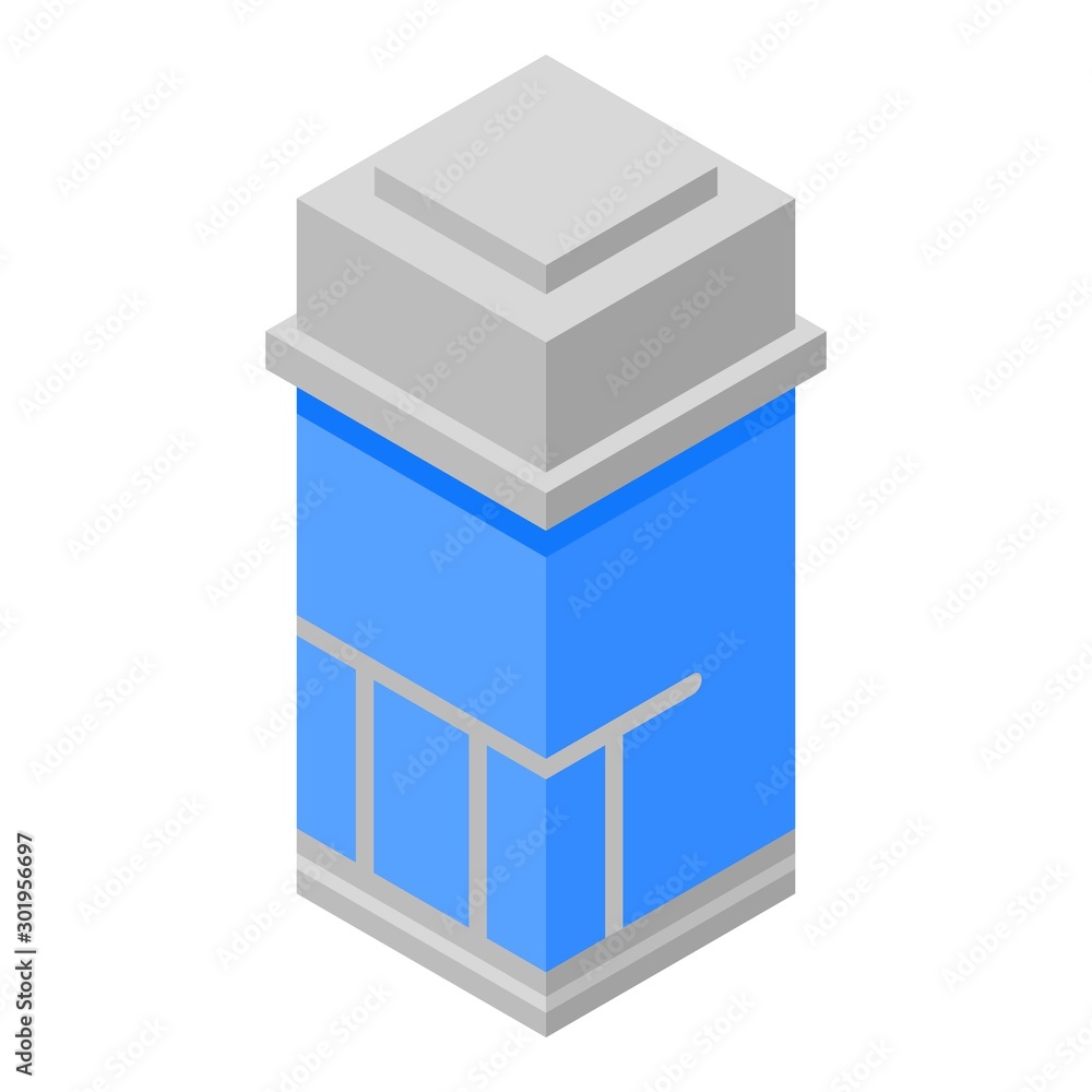 Poster office elevator icon. isometric of office elevator vector icon for web design isolated on white back