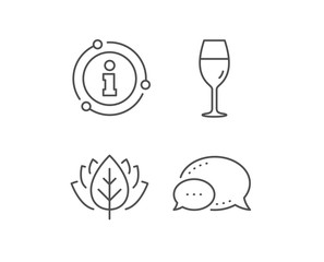 Wine glass line icon. Chat bubble, info sign elements. Burgundy glass sign. Linear wineglass outline icon. Information bubble. Vector