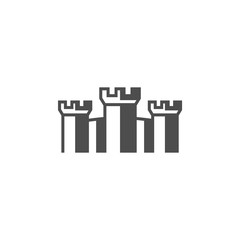 Castle logo design Vector Template. Abstract. Isolated building on white background, illustration