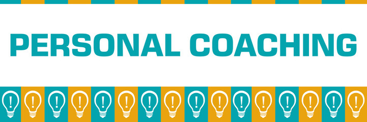 Personal Coaching Turquoise Yellow Boxes Bulbs Horizontal 