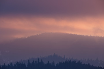Frozen winter fairy-tale landscape.