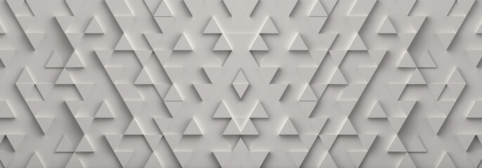White triangle pattern backdrop background. 3D rendering.