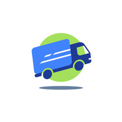 Delivery truck, fast courier services, logistics company, express shipment