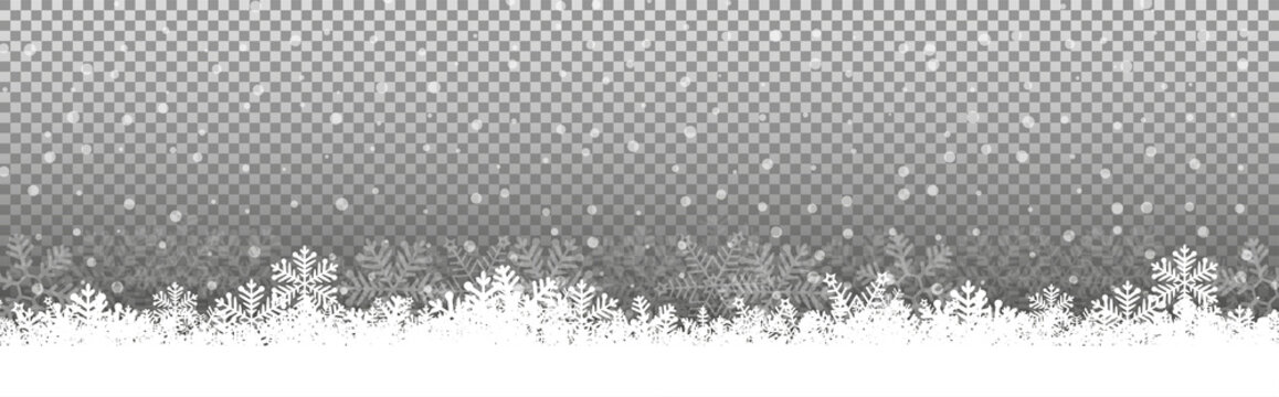 Transparent Chritmas background snowflakes snow winter Illustration Vector eps10