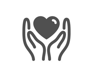 Friends love sign. Hold heart icon. Friendship hand symbol. Classic flat style. Simple hold heart icon. Vector