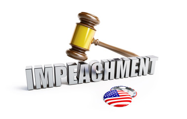 law impeachment of the USA president on a white background 3D illustration, 3D rendering