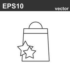 Package with star. Vector Loyalty program line icons