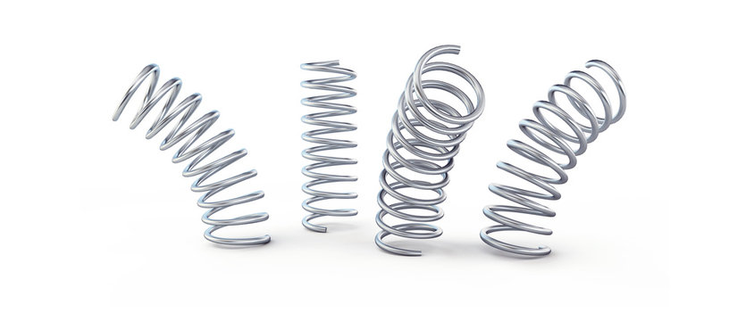 metal jumping spring isolated on a white background 3D illustration, 3D rendering
