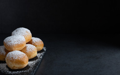 Carnival italian deep fried fritters with sugar icing