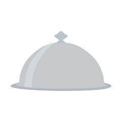 Dinner tray isolated on white background. Logo for restaurant. Vector flat cartoon design