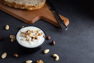 organic yoghurt with a mix of nuts
