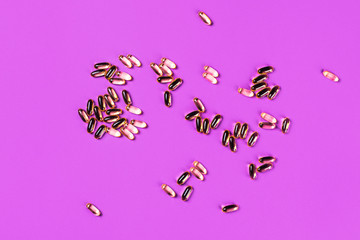 Capsules of Omega 3 oil.