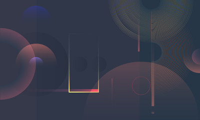 Abstract vector geometric shapes, elements for minimal banner, logo, social post