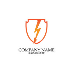thunder shield vector logo template.this graphic suitable for electric business-vector