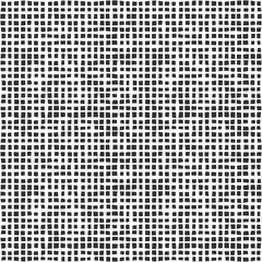 Fabric seamless pattern with textile mesh texture, black on white background. Simple wallpaper doodle grid, grunge canvas backdrop, monochrome design element