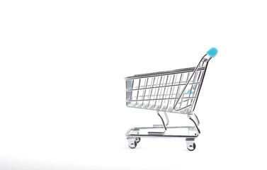 Empty classic shopping cart  isolated on white background