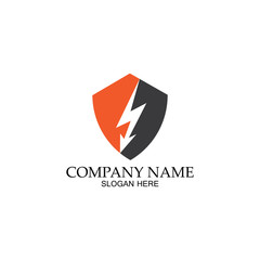 thunder shield vector logo template.this graphic suitable for electric business-vector