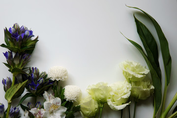 きれいな花々とコピースペース