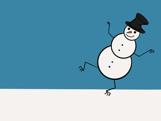 snowman with blank banner
