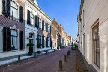 Old historical street in Vianen in the Netherlands