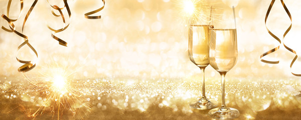 Golden new years eve background