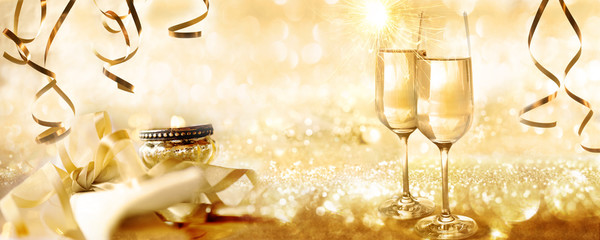 Golden new years eve background