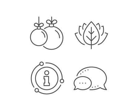 Christmas ball line icon. Chat bubble, info sign elements. New year tree decoration sign. Linear christmas ball outline icon. Information bubble. Vector