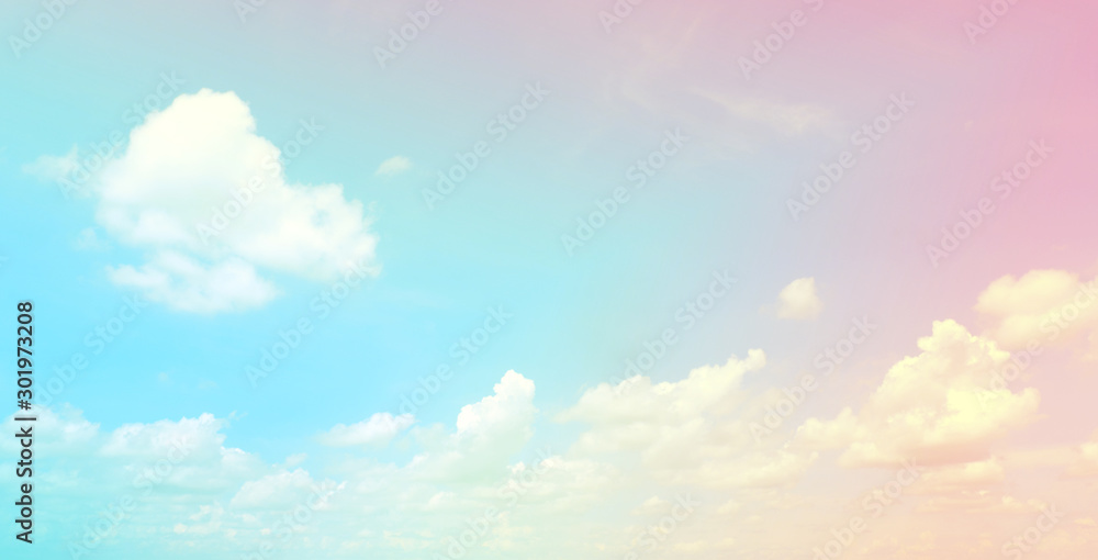 Poster soft cloud sky subtle background pastel gradient color for sky cloud nature abstract background .