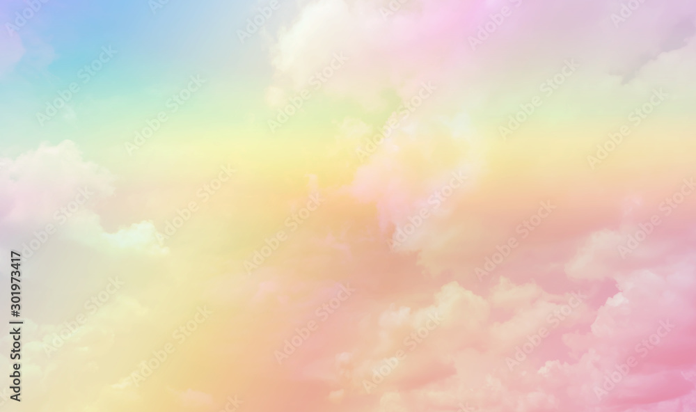 Aufkleber soft cloud sky subtle background pastel gradient color for sky cloud nature abstract background .
