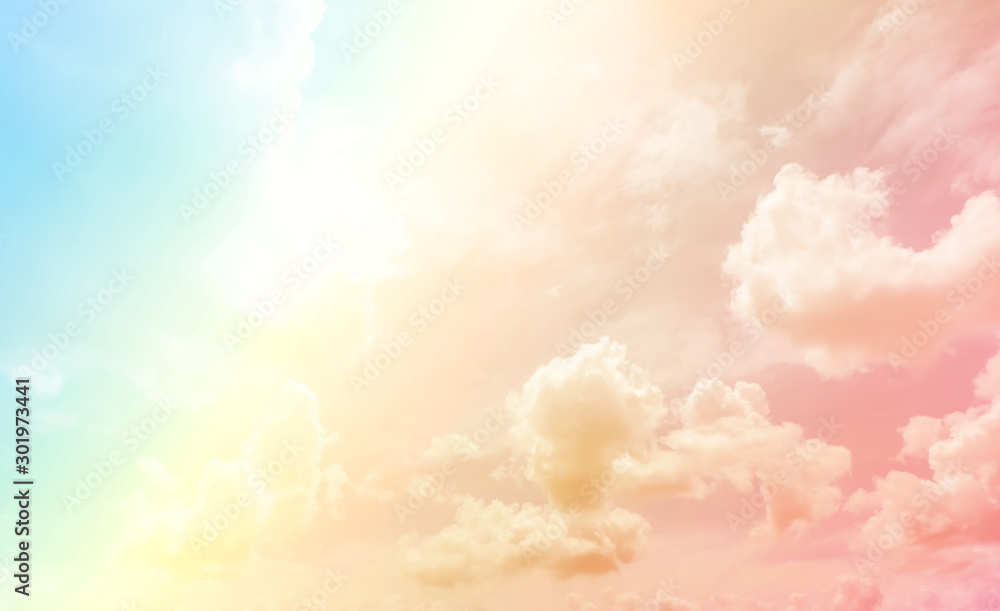 Aufkleber soft cloud sky subtle background pastel gradient color for sky cloud nature abstract background .