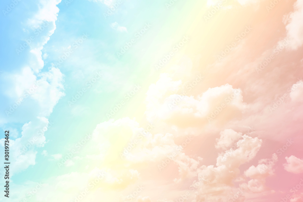 Aufkleber soft cloud sky subtle background pastel gradient color for sky cloud nature abstract background .