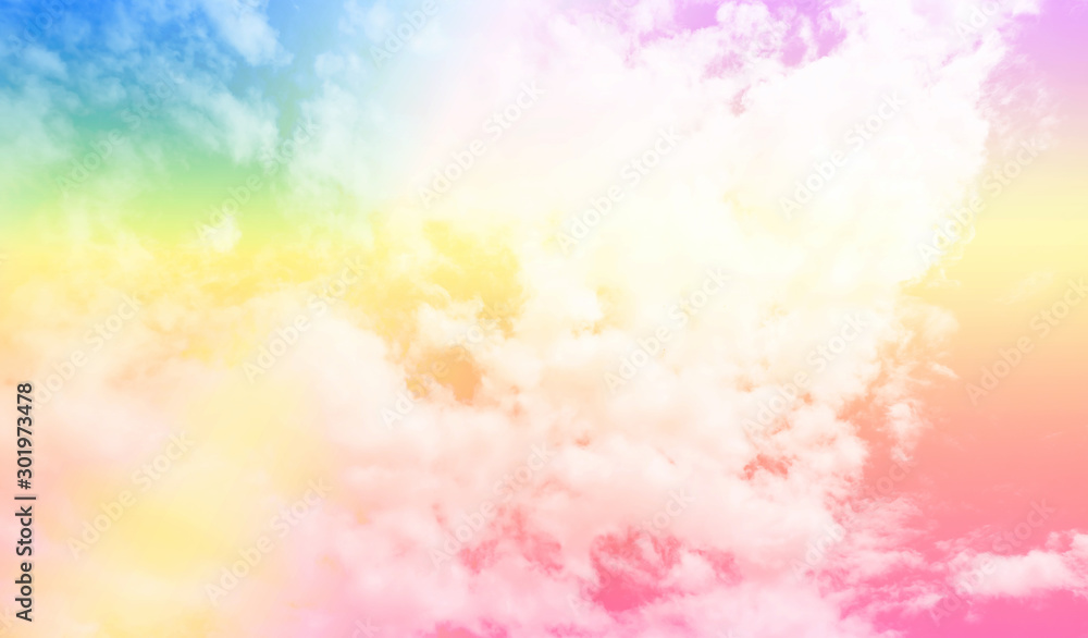 Aufkleber soft cloud sky subtle background pastel gradient color for sky cloud nature abstract background .