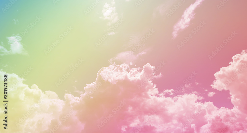 Aufkleber soft cloud sky subtle background pastel gradient color for sky cloud nature abstract background .