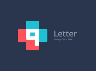 Letter Q or number 9 cross plus medical logo icon design template elements