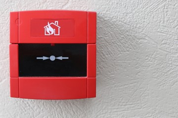 Fire alarm button on the wall